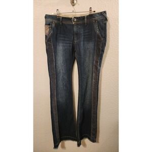 NWT Free People Flare Jeans Corduroy Tuxedo Stripe Raw Hem‎ Women's 28 X 32